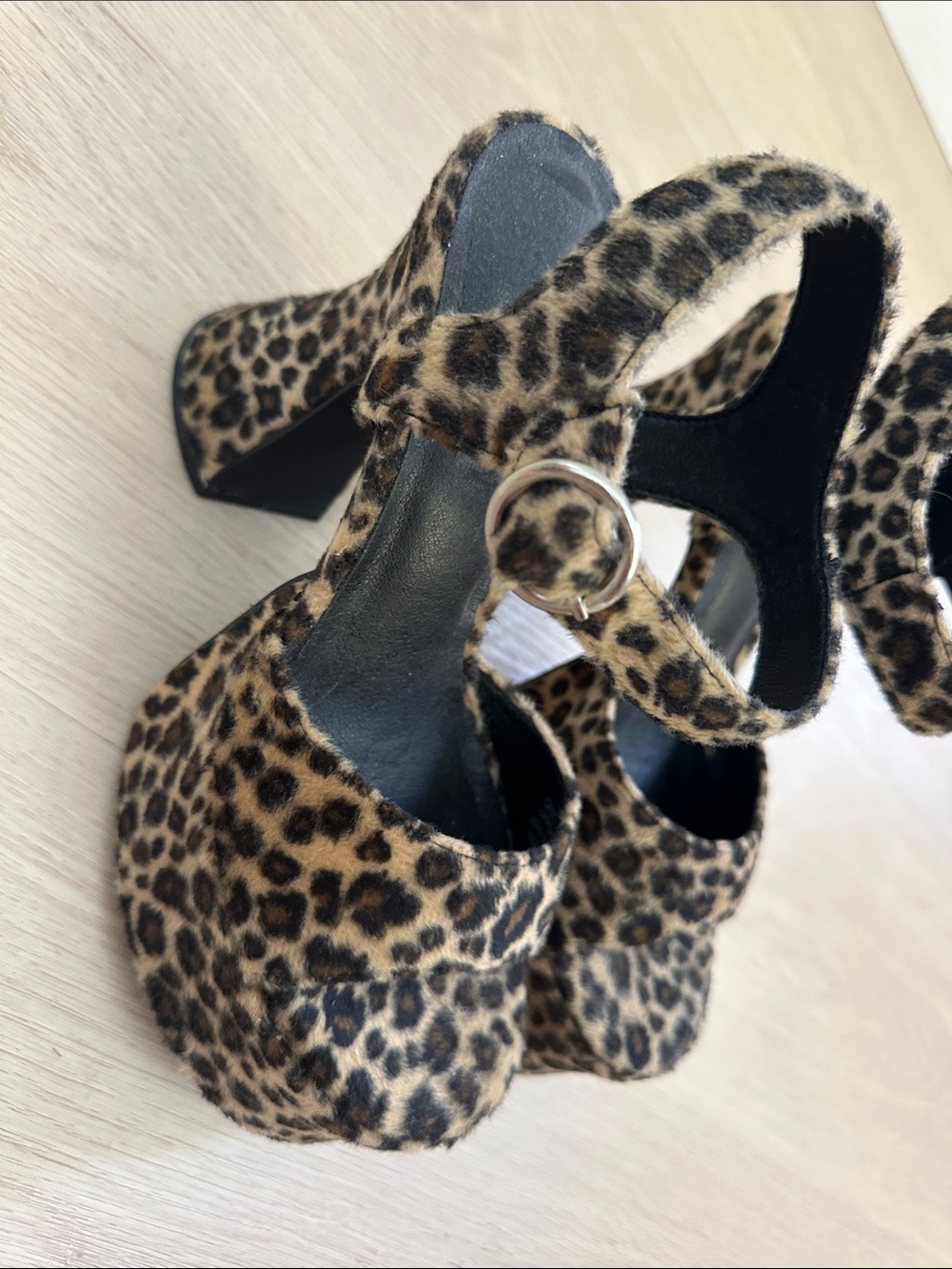 Current Mood Leopard Platform Sandals with Ankle Buckle - Picture 3 of 3